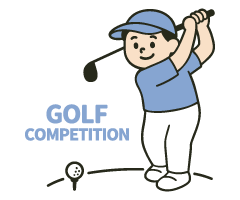 ゴルフを楽しむ男性のイラスト