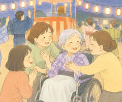 車椅子で盆踊り