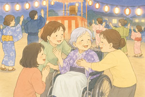 車椅子で盆踊り